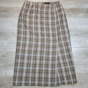 VTG 90s Plaid Faux Wrap Midi Maxi Skirt Size 12